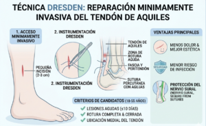La Técnica Dresden reparar el tendón de Aquiles sin grandes cortes